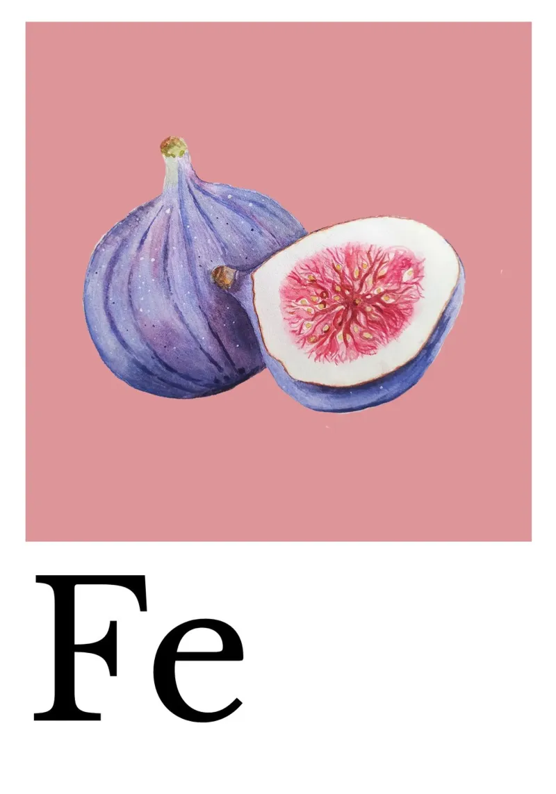 Buchstabe F - F wie Feige poster con telaio in alluminio da Grünkraftwerk