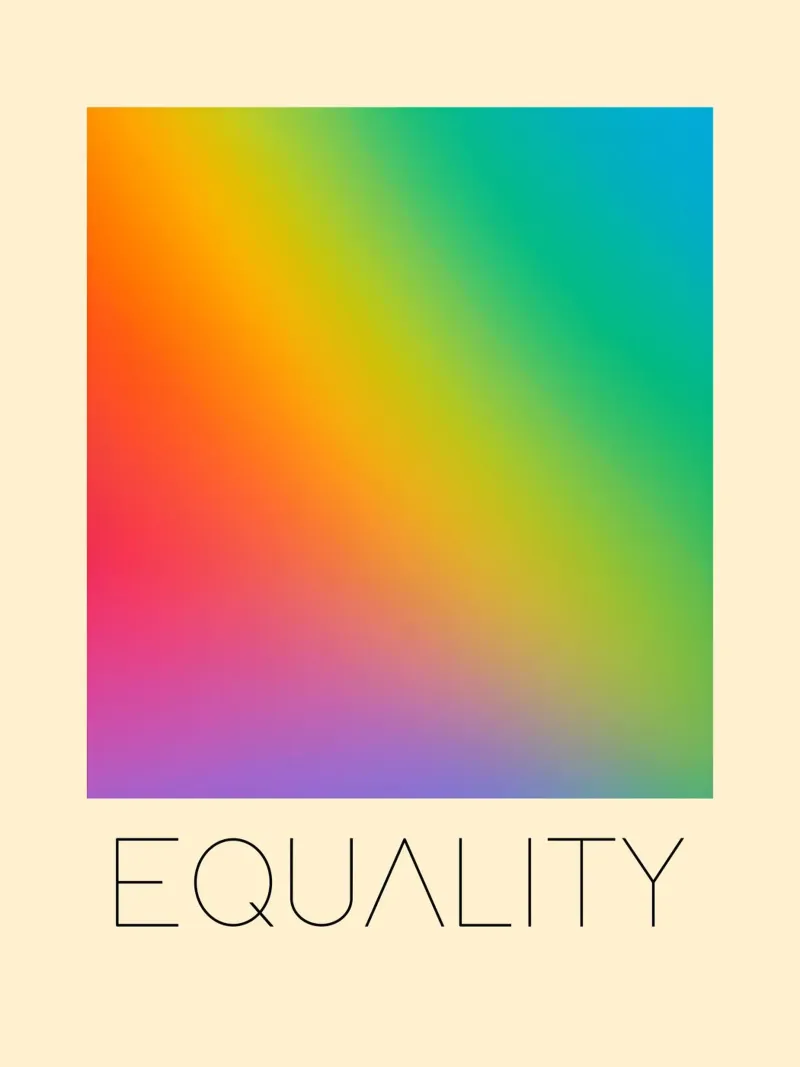 Poster con gradiente arcobaleno per l'uguaglianza poster con telaio in alluminio da 🎁 ARTVI-SHOP