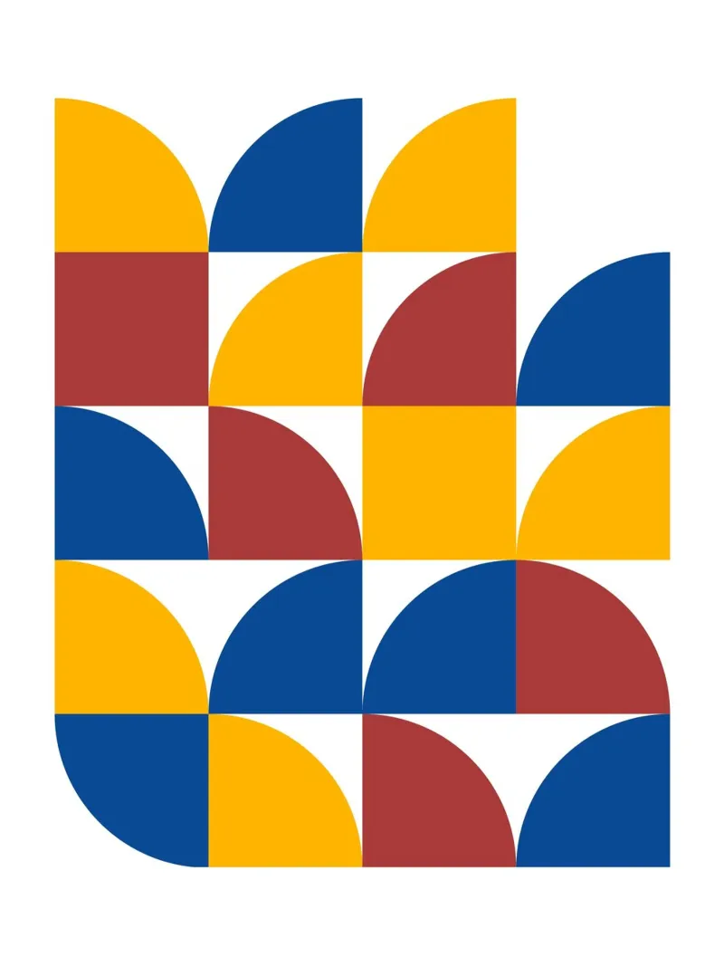 Arte geometrica retrò - Design moderno da parete poster con telaio in alluminio da Casa Calm