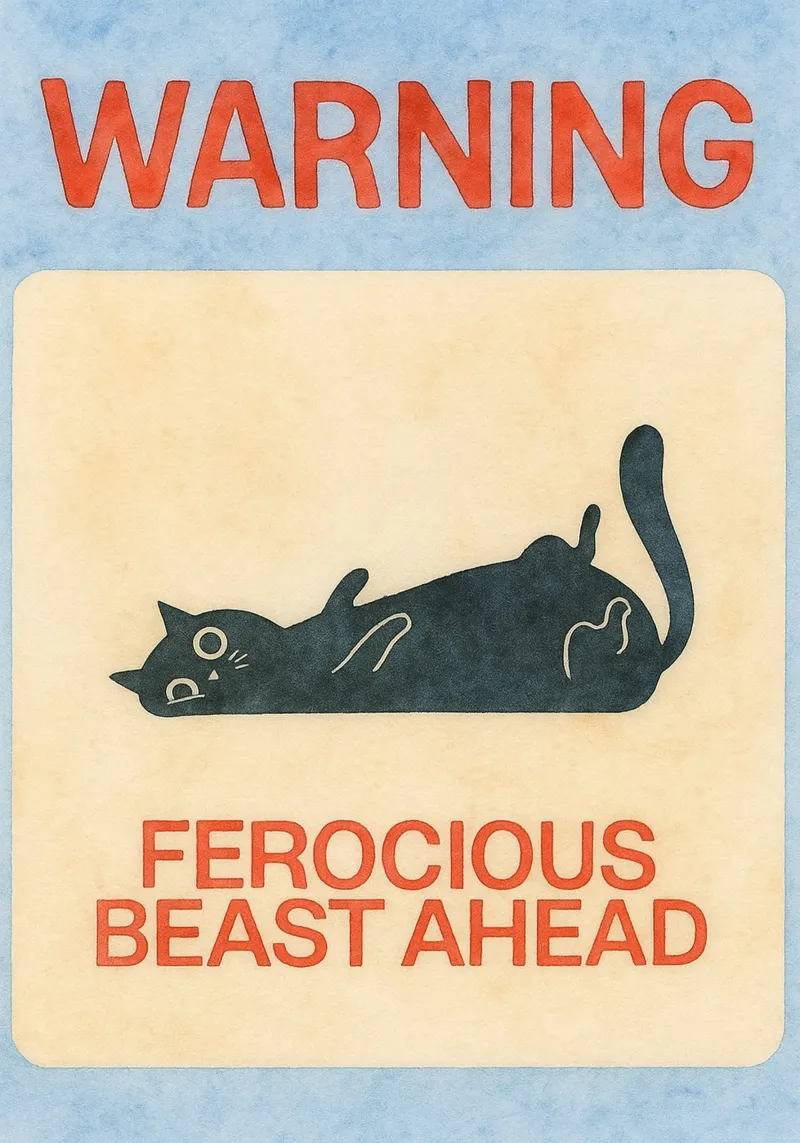 gatto divertente di avvertimento poster da wadasx