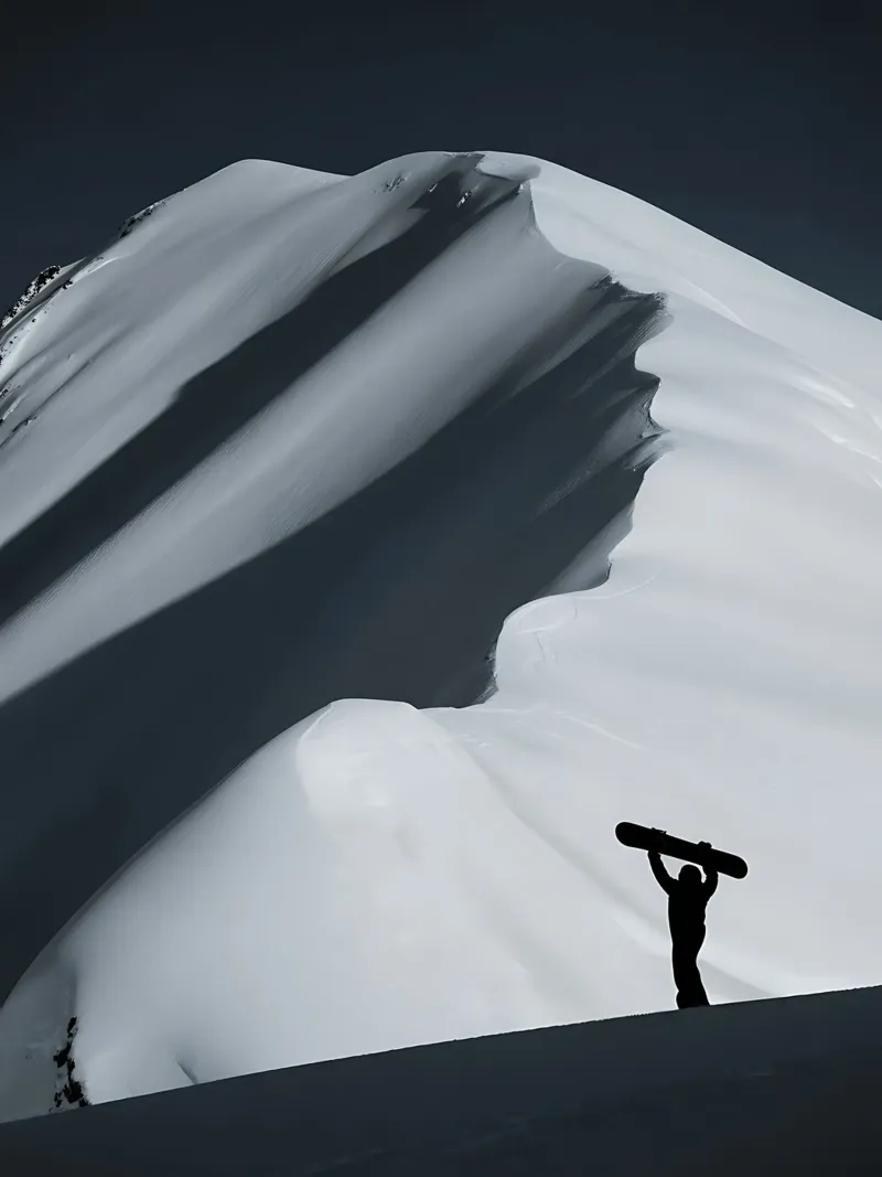 Snowboarder Face à la Montagne poster con telaio in plastica da GameDay Studio
