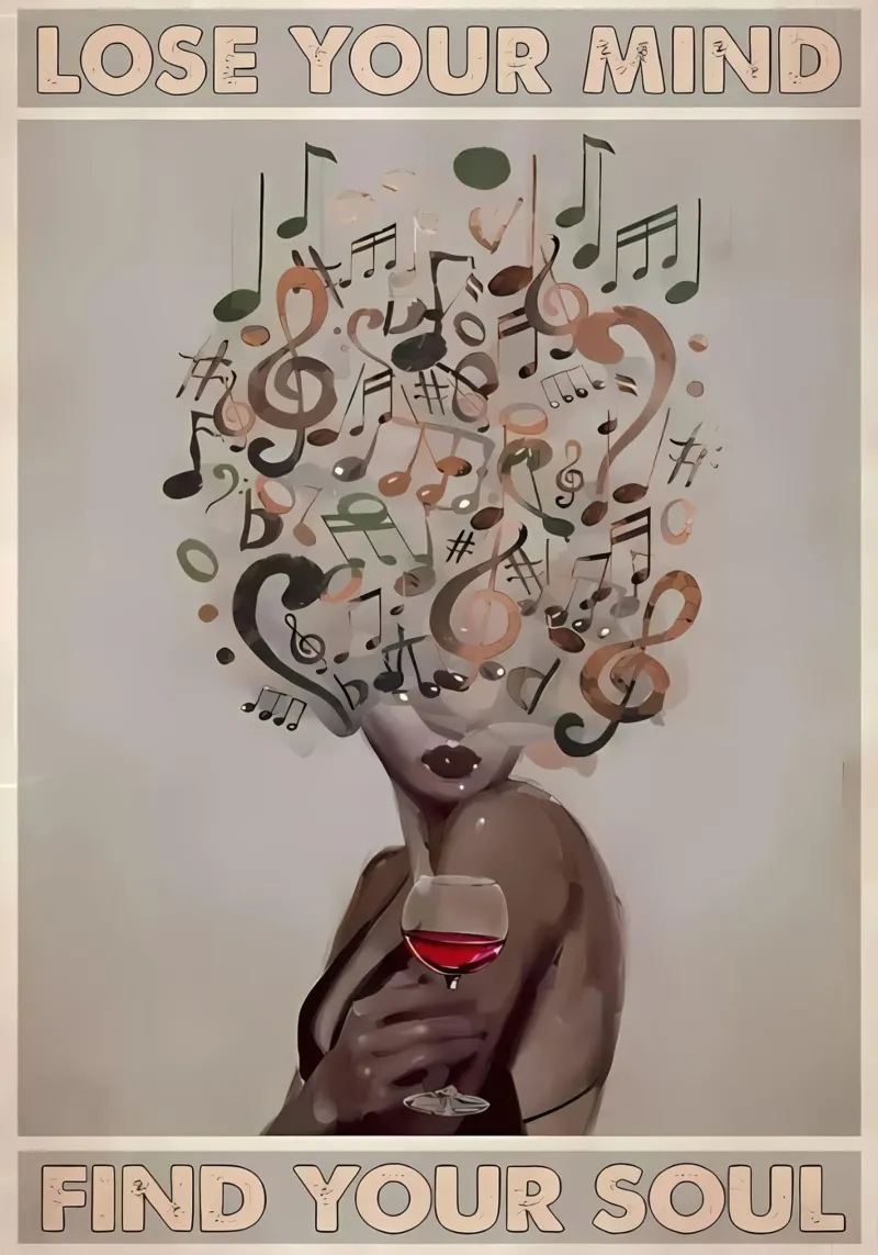 Vintage Perdere la mente e trovare l'anima poster con telaio in legno da Robyn Santiago