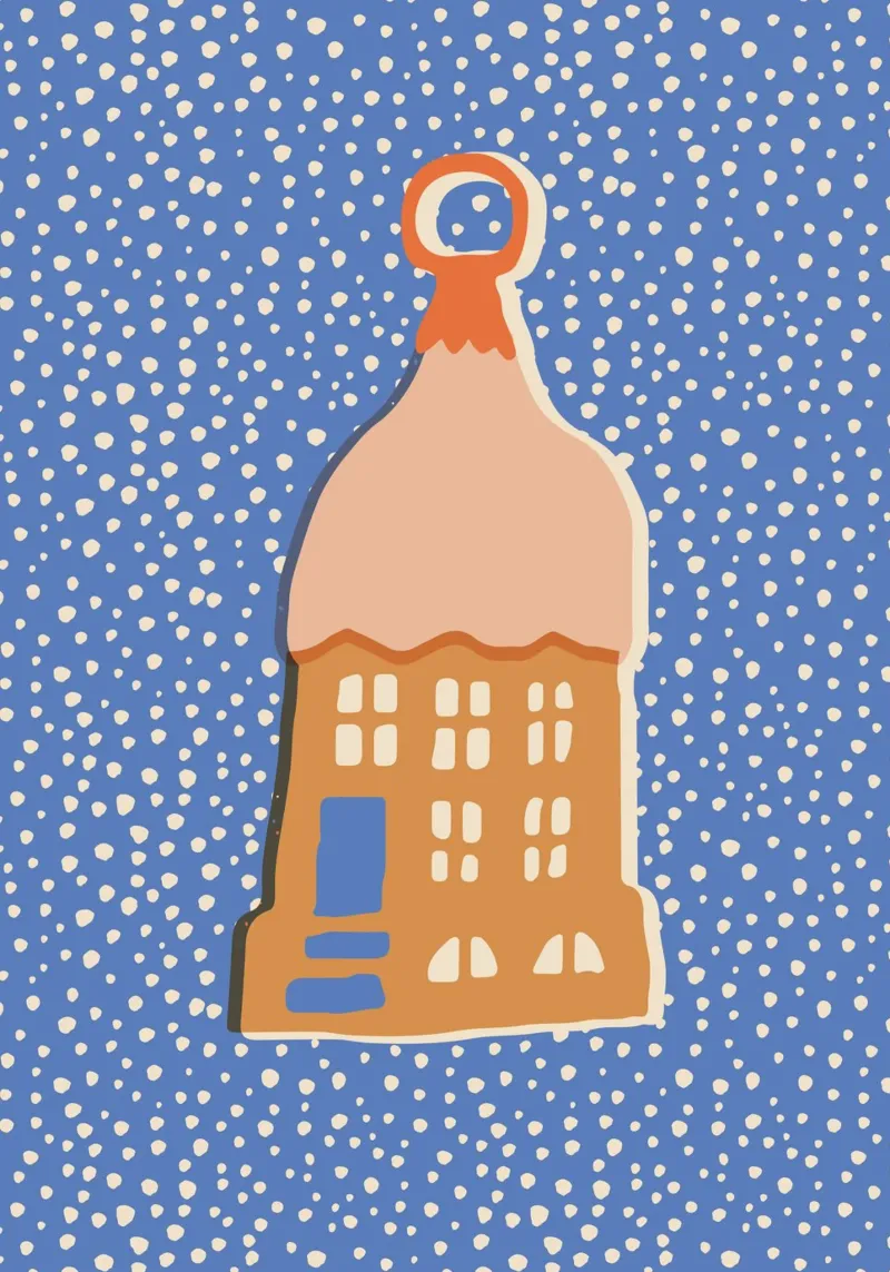 Happy Christmas No 56 tela con Cornice a cassetta da treechild