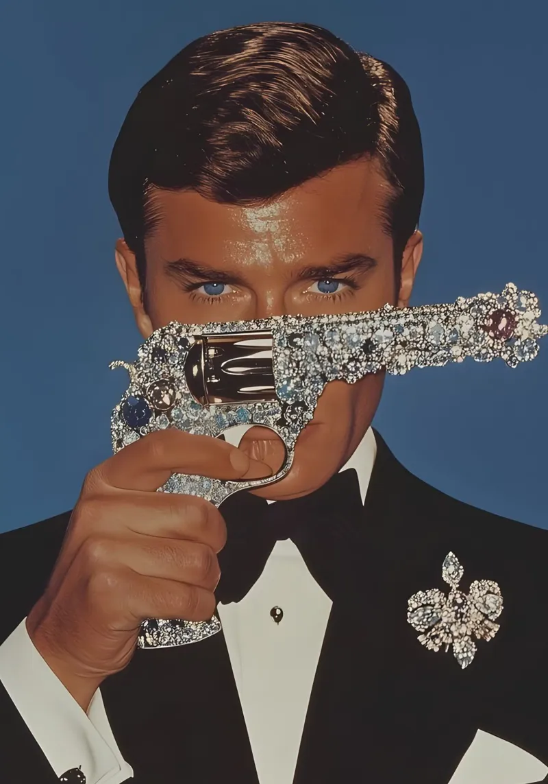 Roger Moore poster con telaio in plastica da Low poly art
