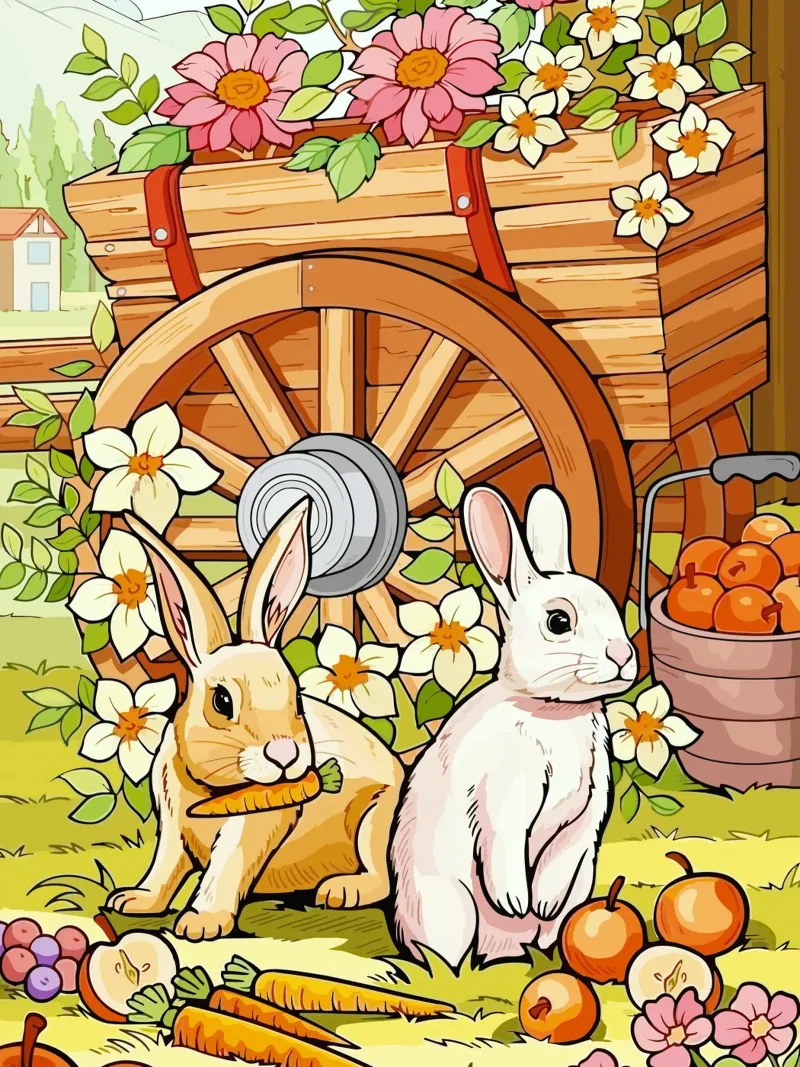 rabbits poster con telaio in alluminio da Dumery Art