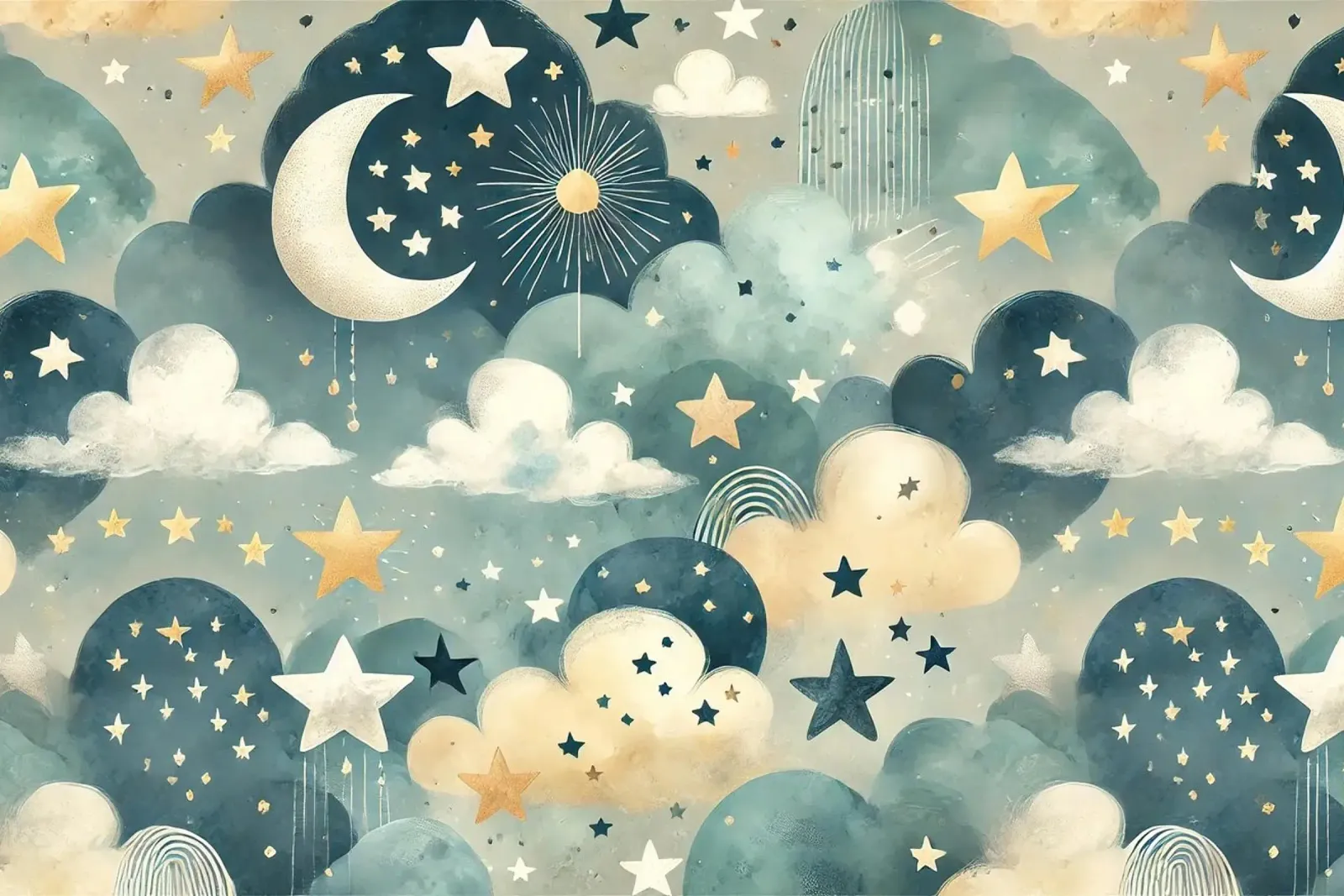 Acquerello Notte stellata poster con telaio in alluminio da Chromatic Fusion Studio