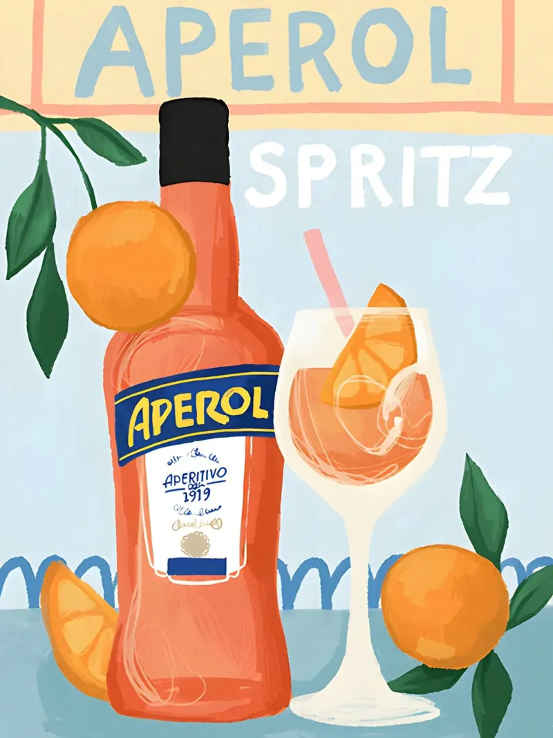 Aperitivo 1919 poster con telaio in alluminio da janetlynn