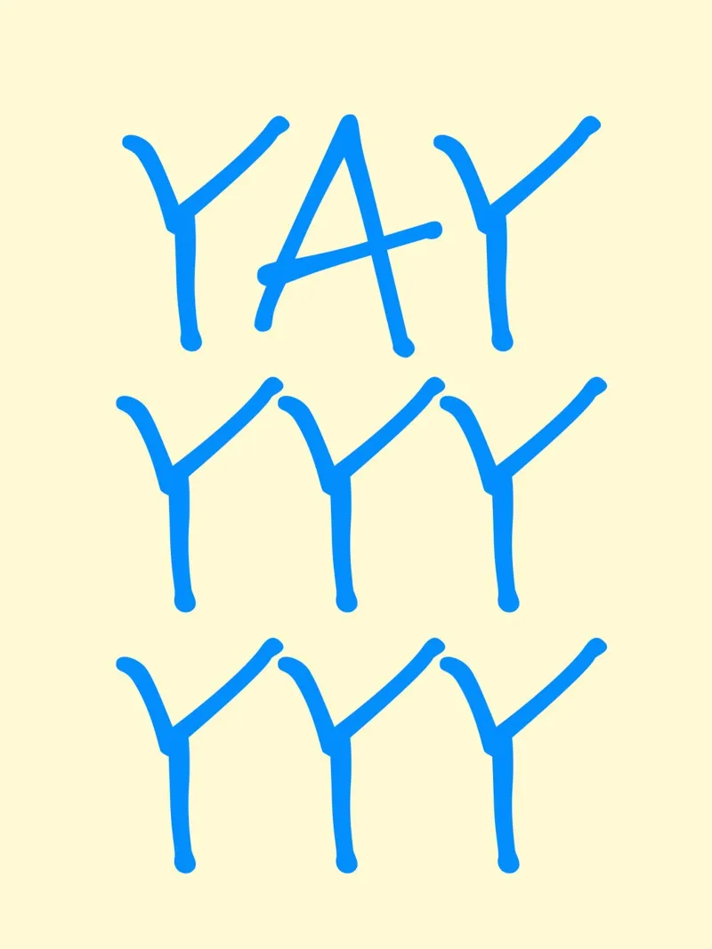 Yay 11 poster con telaio in legno da The Type Club Tokyo