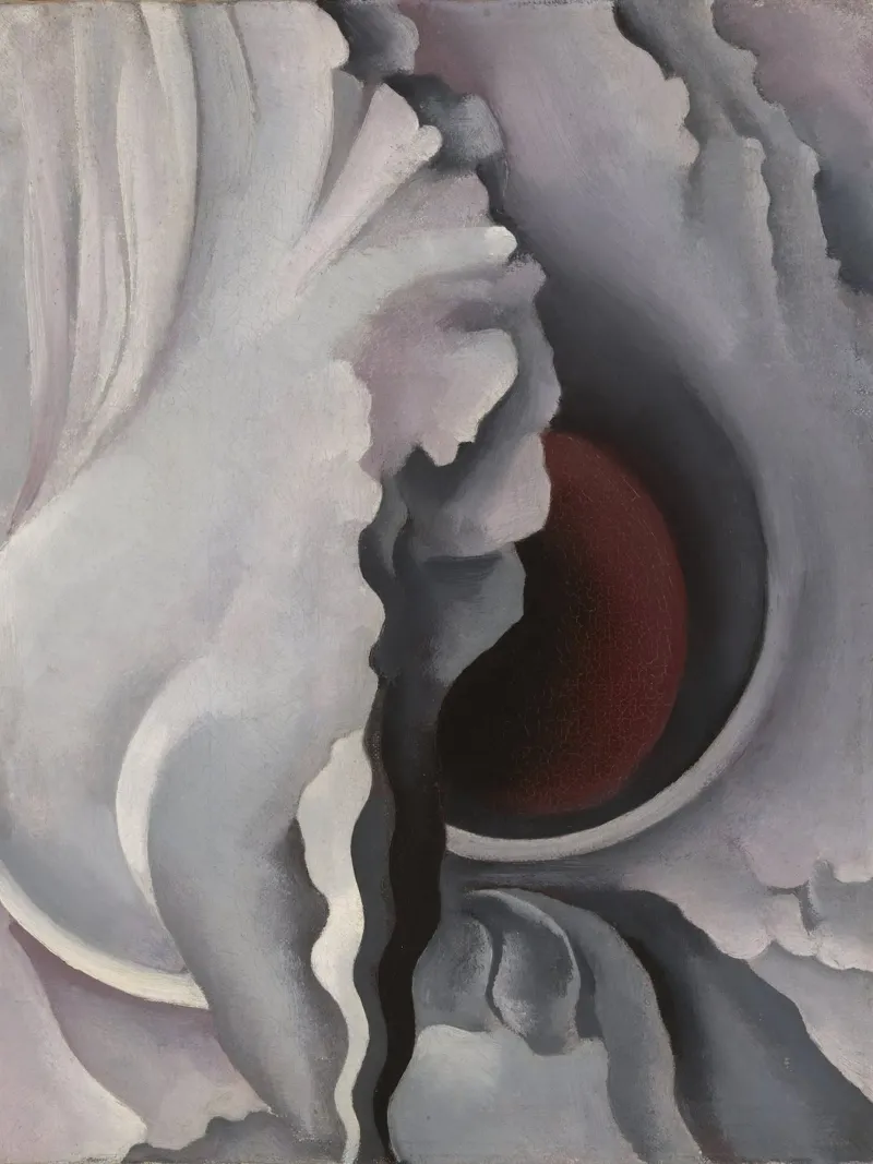 Georgia O'Keeffe - Iris nero poster con telaio in legno da Chérie Prints