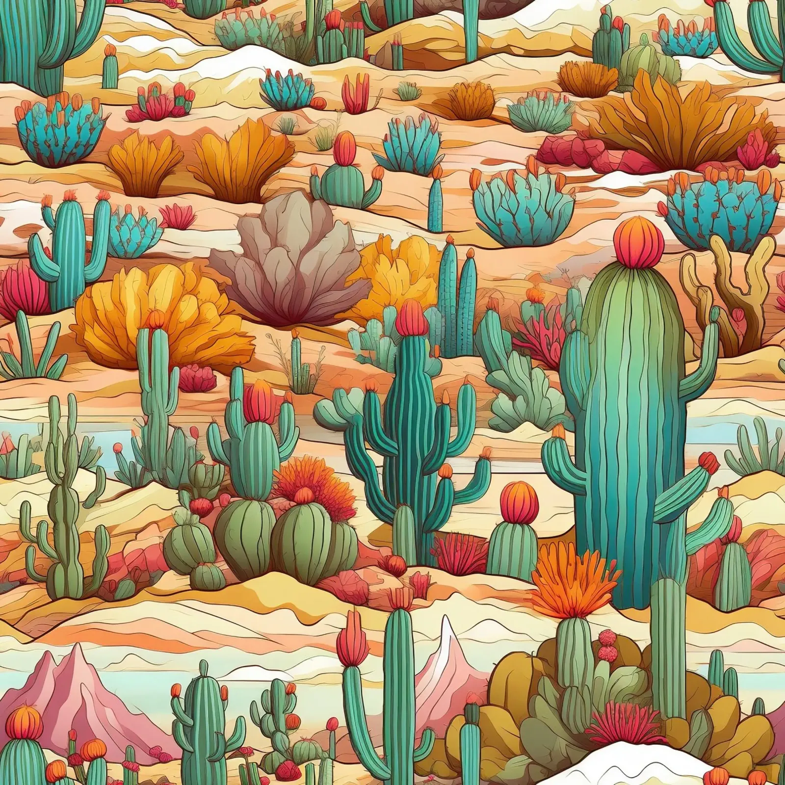 Sogno dell'oasi del deserto poster con telaio in plastica da Botanical Pattern House