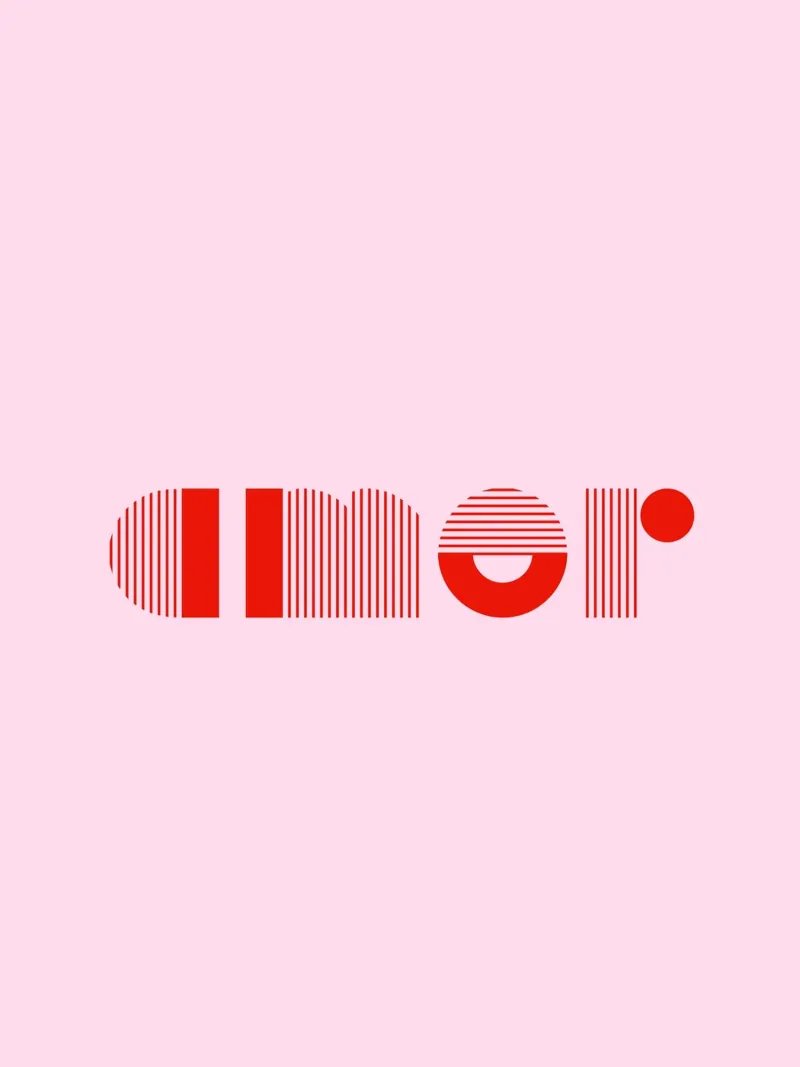 Amor 1 poster con telaio in alluminio da The Type Club Tokyo