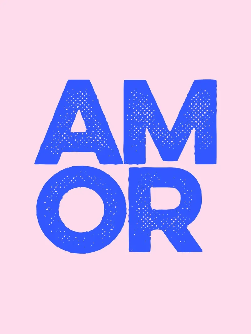 Amor 4 poster con telaio in legno da The Type Club Tokyo