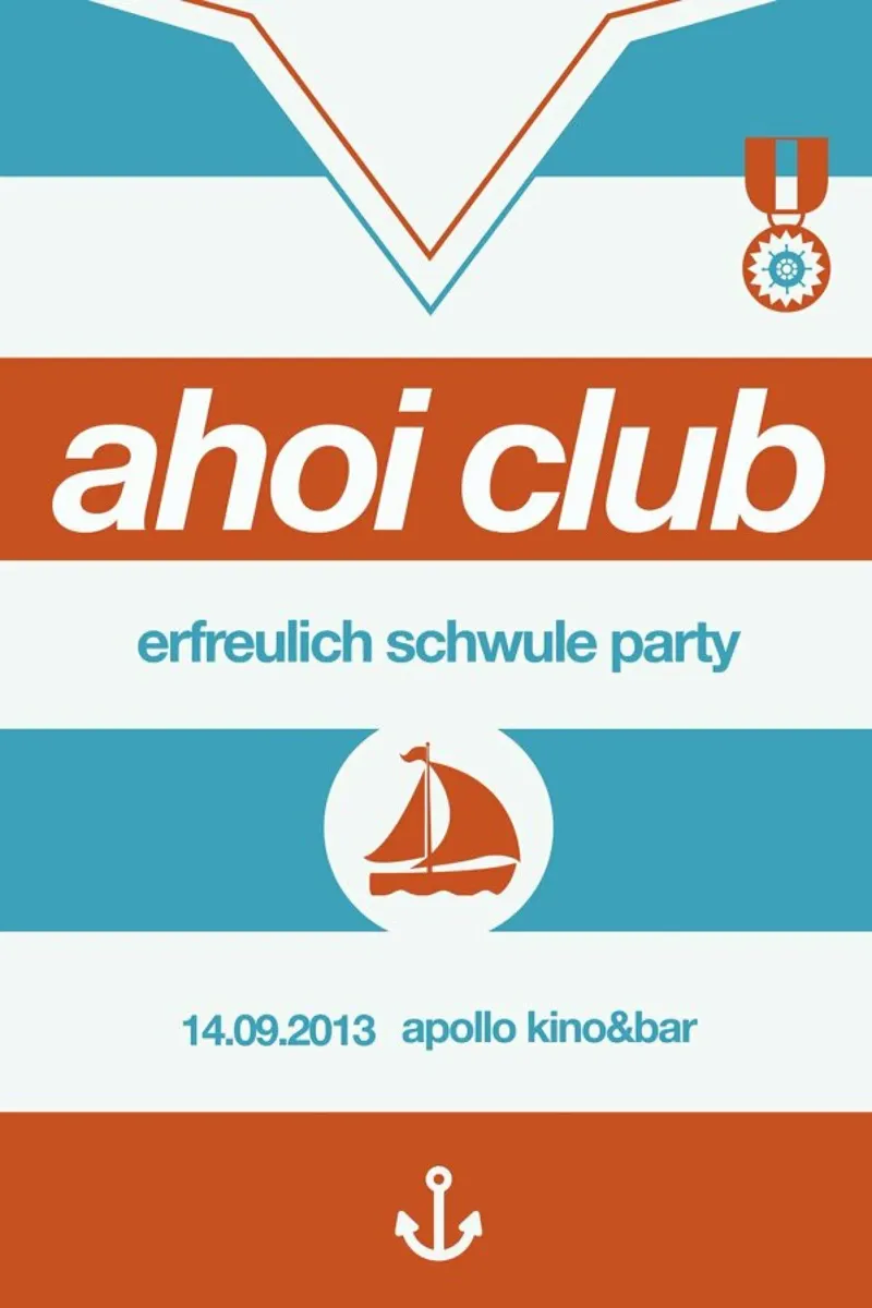 Ahoi Club - Queer Party poster con telaio in alluminio da Stephan Kochs