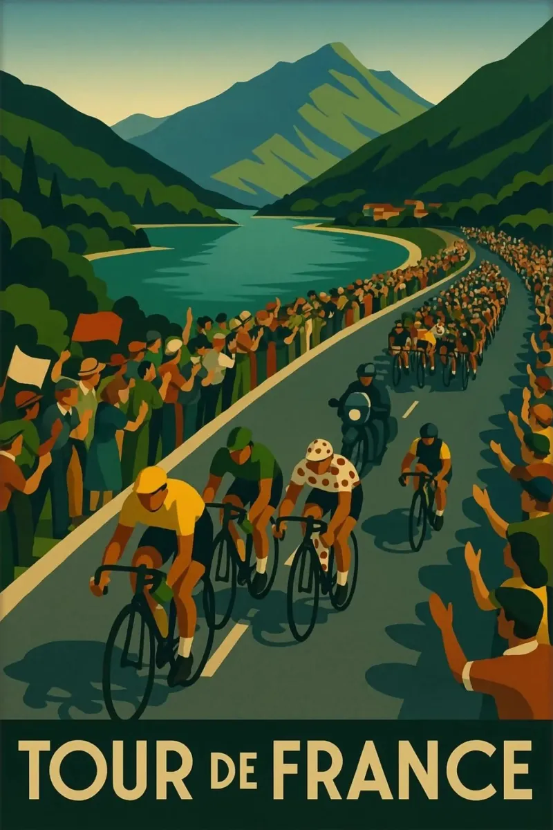 tour de france tela con Cornice a cassetta da Amber Hughes