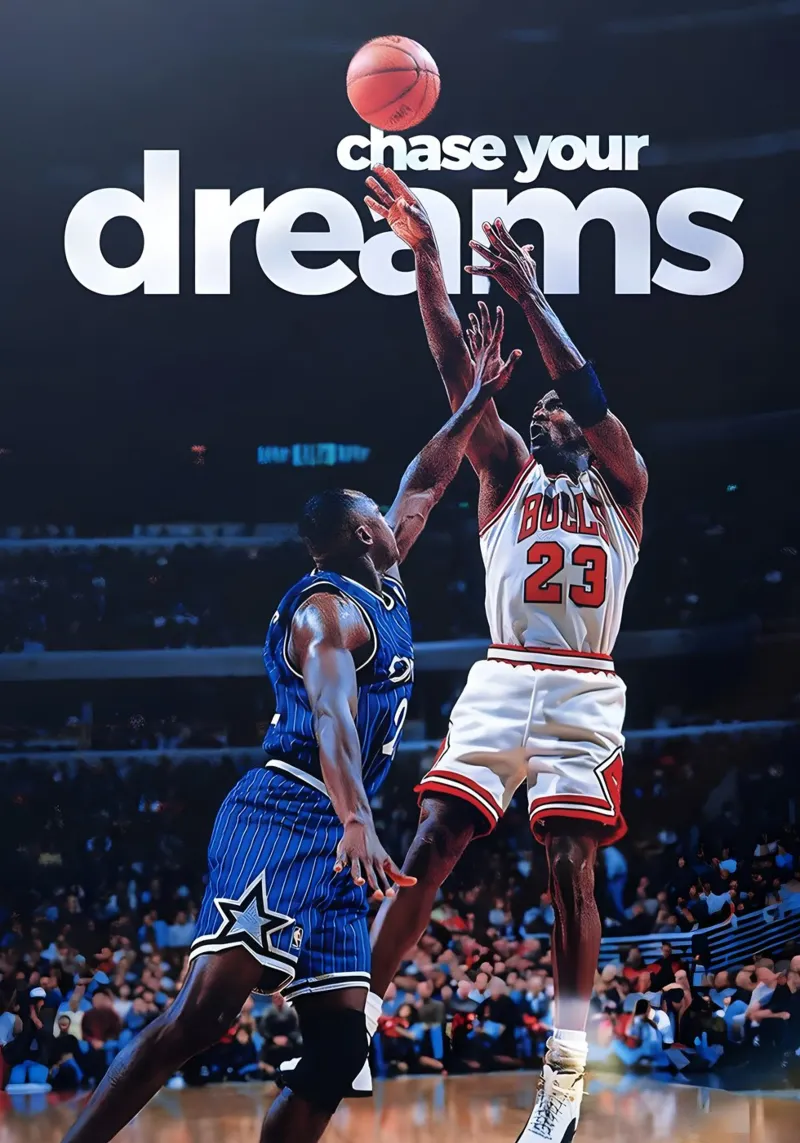 chase your dreams poster con telaio in plastica da Type & Tape