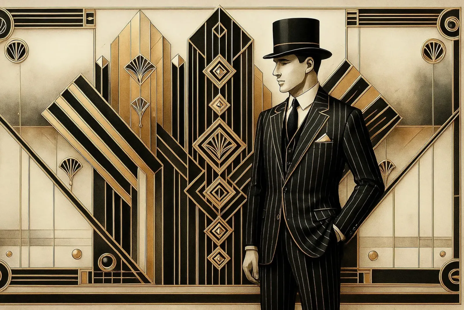 L'Art Deco Noir di Gatsby poster da Chromatic Fusion Studio