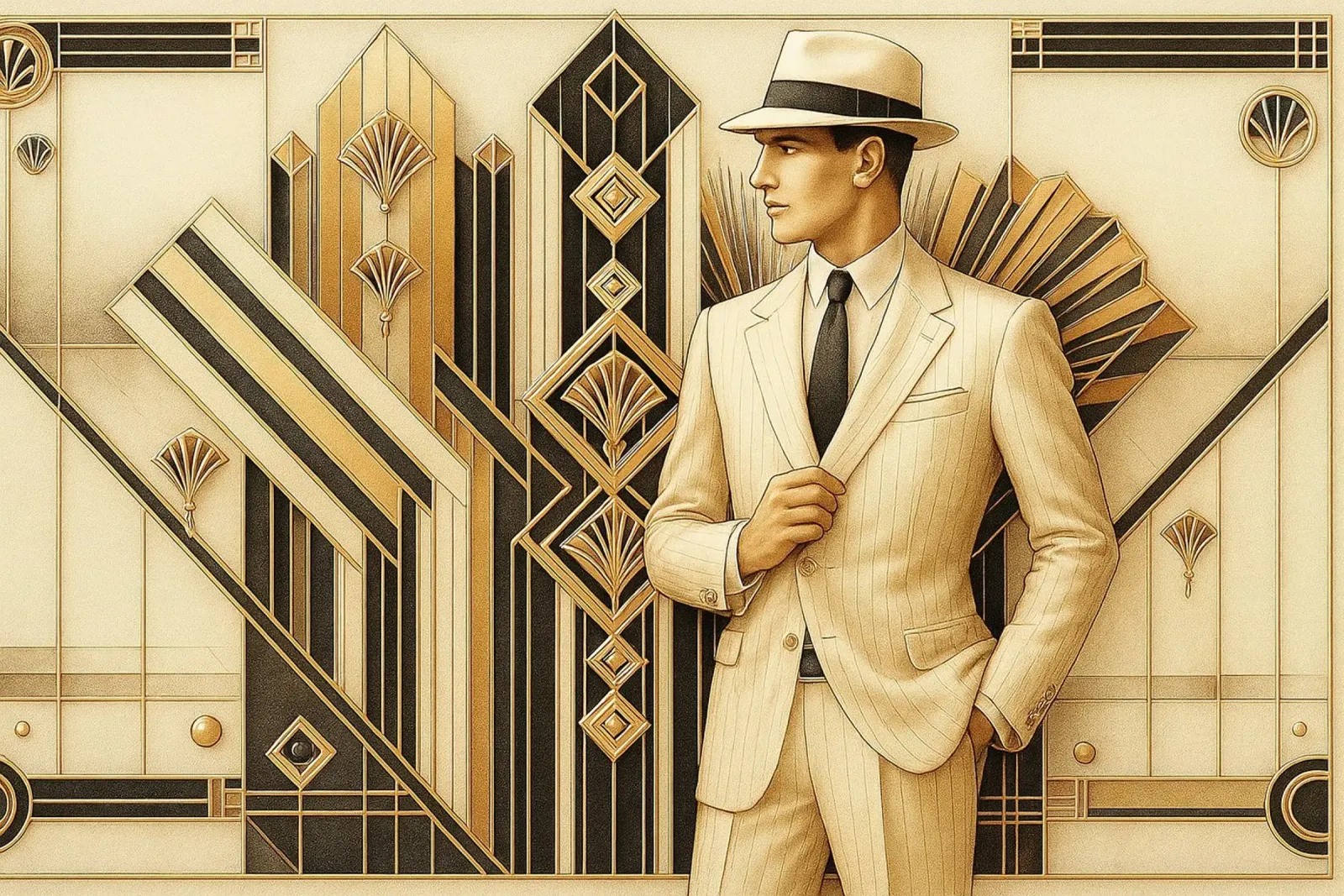 La grandezza Art Deco di Gatsby poster con telaio in plastica da Chromatic Fusion Studio