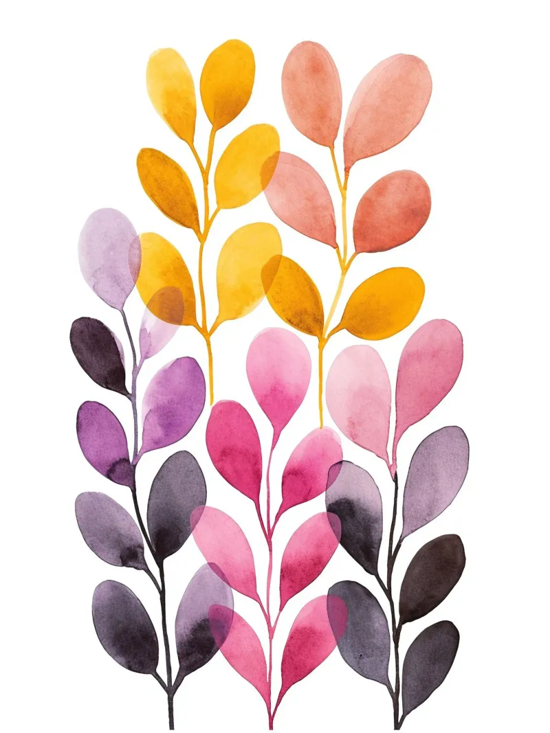 Foglie boho 6 poster con telaio in plastica da Yaso Design Boho & Botanic