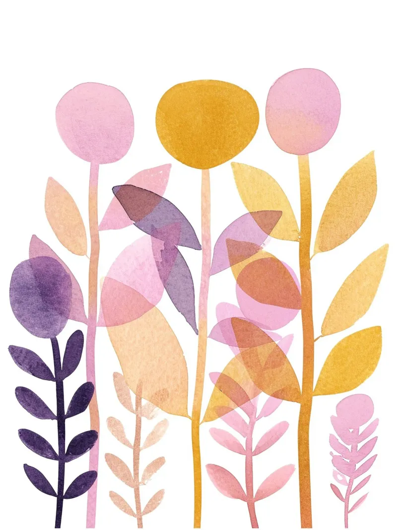 Foglie Boho 7 poster con telaio in plastica da Yaso Design Boho & Botanic