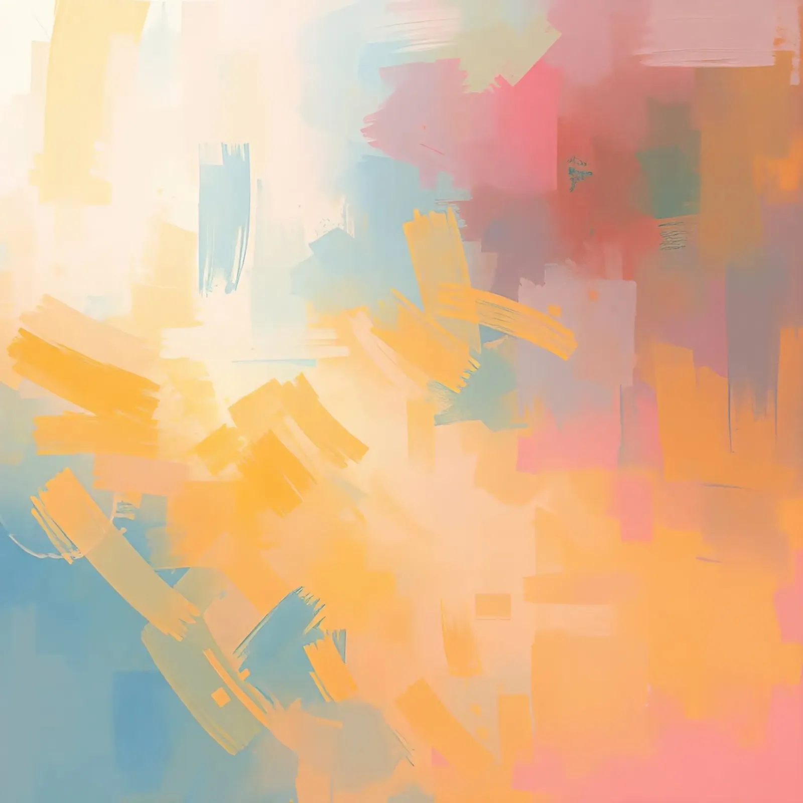 Pittura astratta con pennellate rettangolari poster con telaio in plastica da DesignDoodle