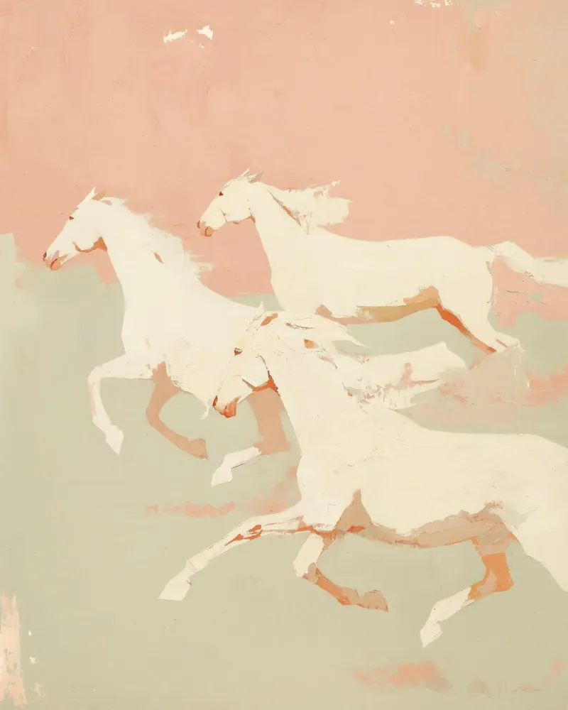 Wild Horses No 2 poster con telaio in alluminio da treechild