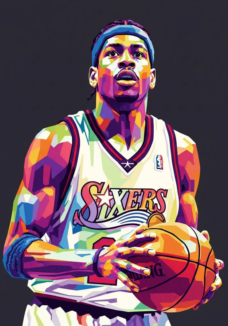 Allen Iverson - WPAP art #1 canvas by Hantamrata