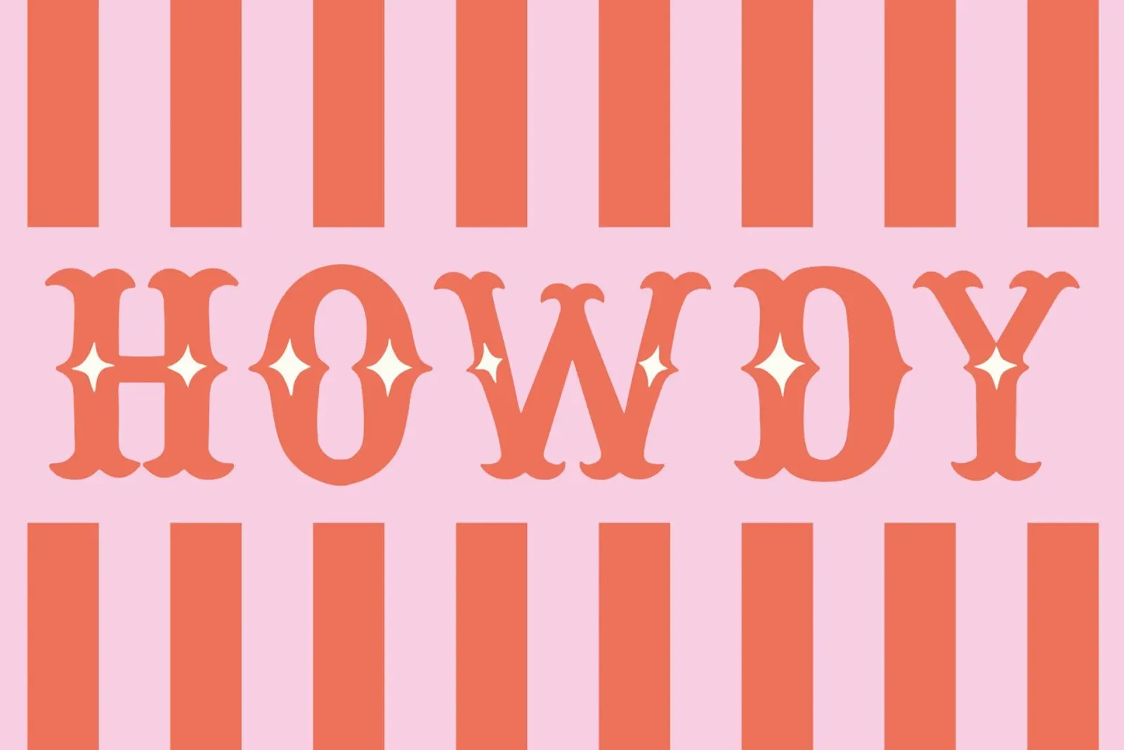 Howdy – Western Typography Print in Red and Pink canvas by Vivdesign