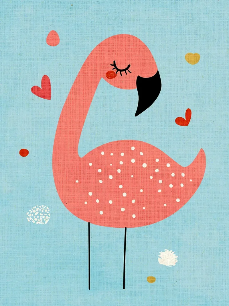 fenicottero cuore addormentato arancio-punto poster con telaio in plastica da Courtney Ohling