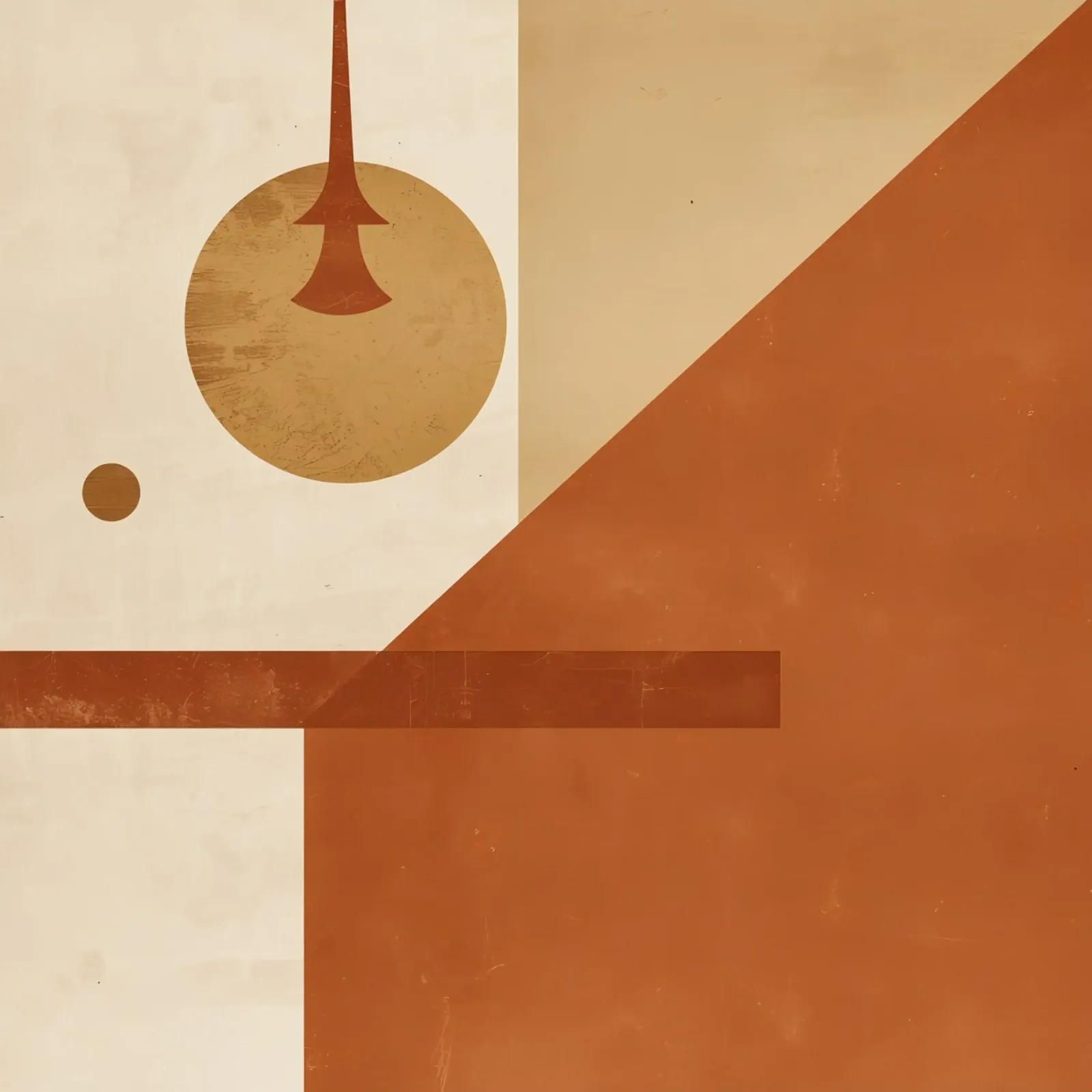 Abstract Geometric Composition with Circles Rectangles poster by DesignDoodle