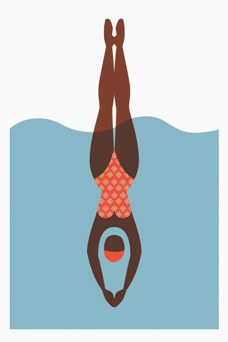 nuotatore poster con telaio in alluminio da Craig Harris