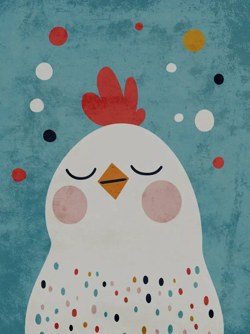 pollo pollo peine pollo pico poster con marco de aluminio de Courtney Ohling