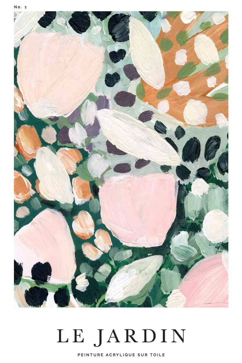 botanical floral patterns canvas with Floater frame by Craig Harris