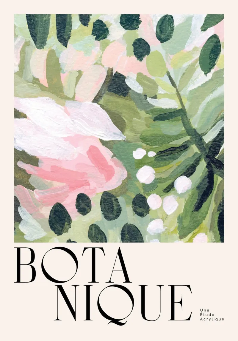 foglie botaniche fiori poster con telaio in plastica da Craig Harris