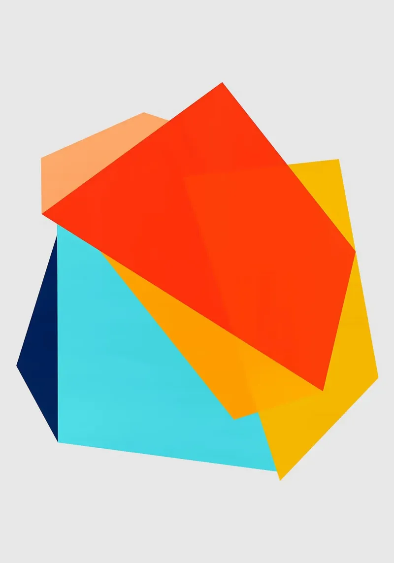 forme sovrapposte forme geometriche poster con telaio in alluminio da Patrick M Gerber