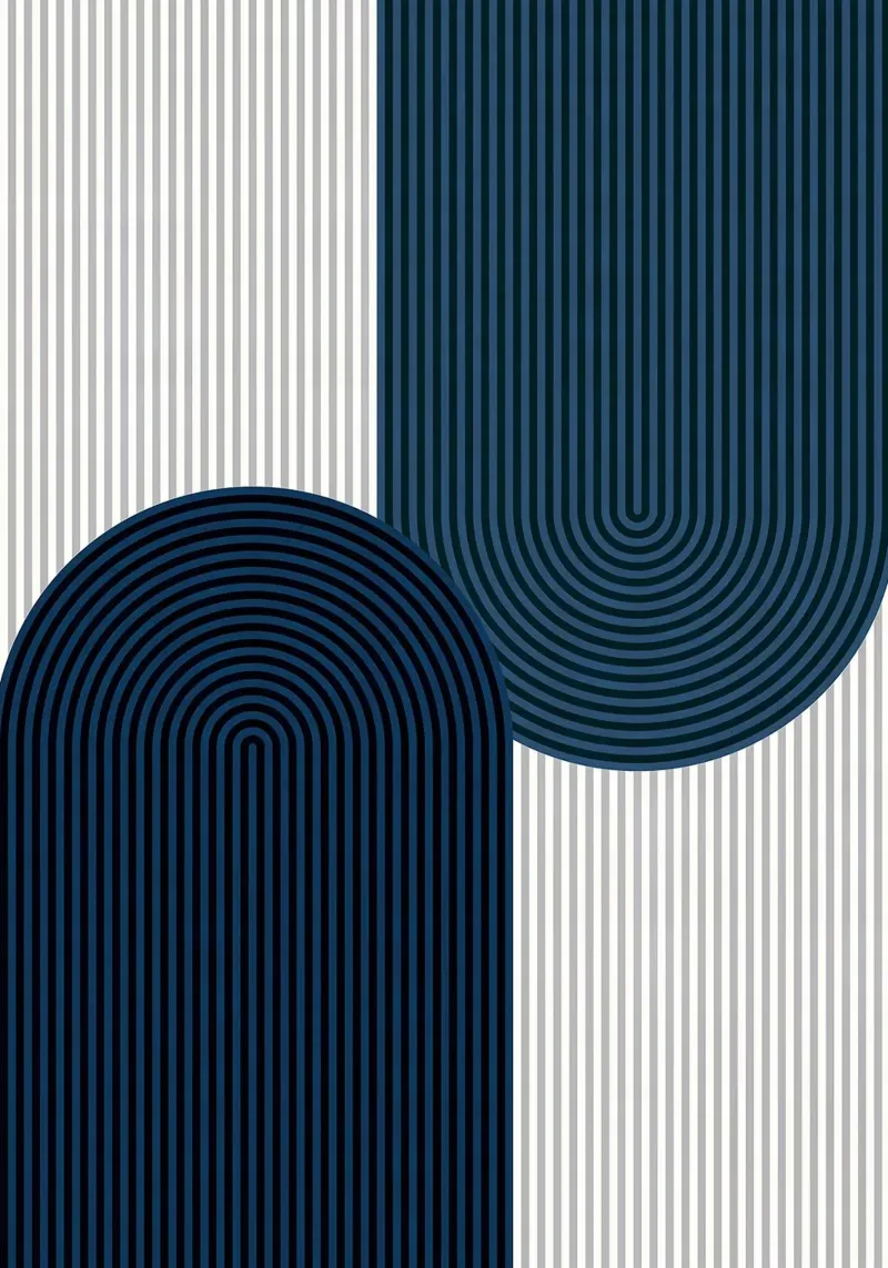 strisce rettangolo arrotondato strisce verticali poster con telaio in plastica da Patrick M Gerber