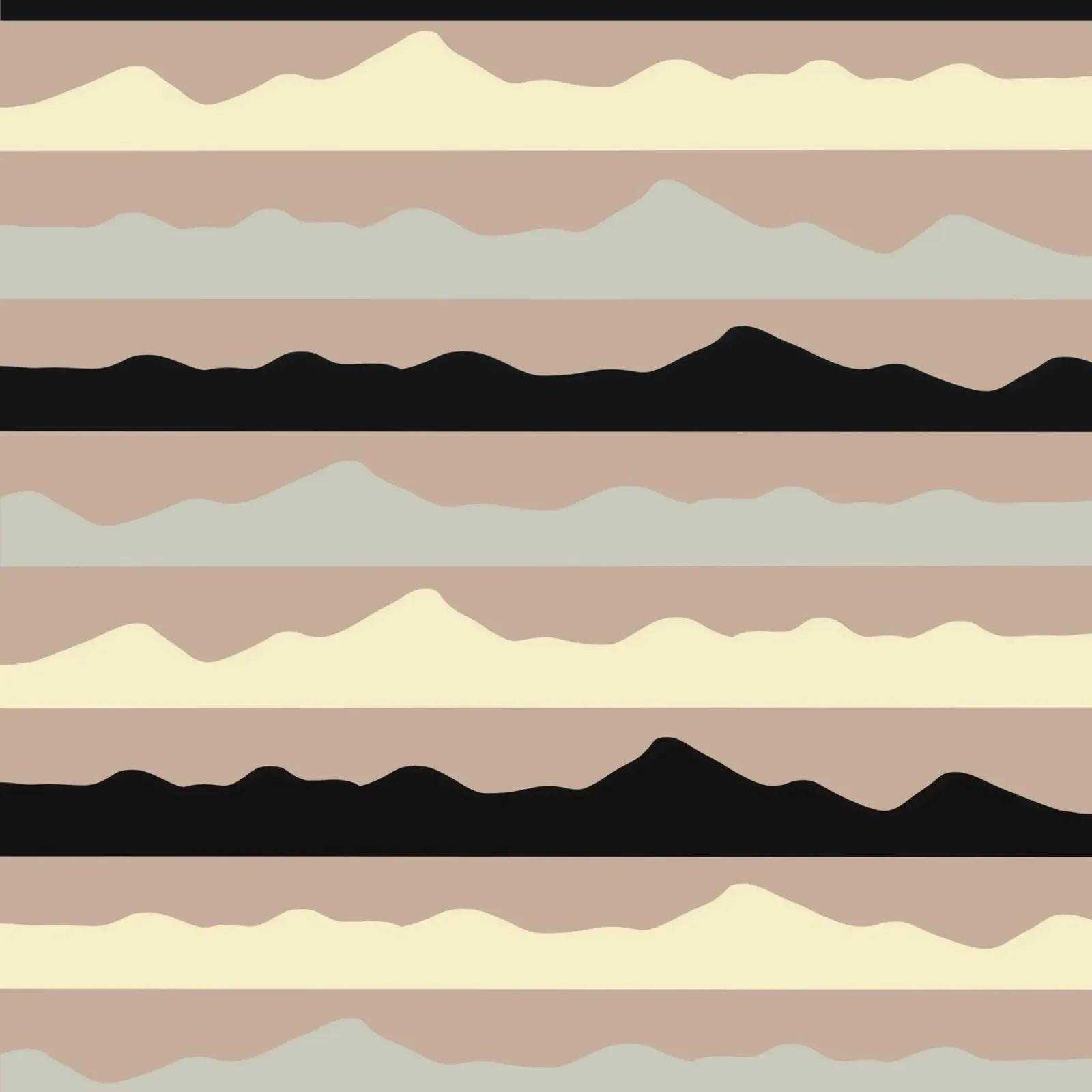 Mountains horizon pattern 02 canvas with Floater frame by Little Dean