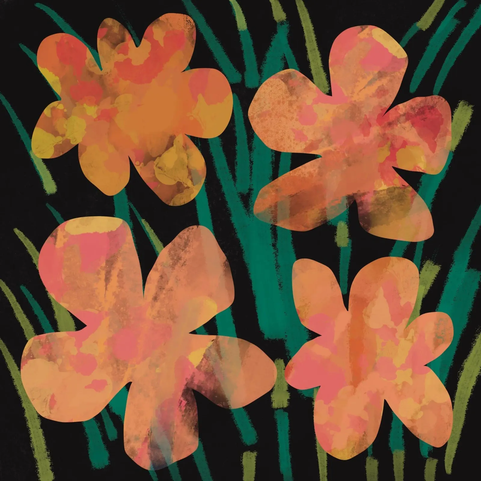 Botanical pattern 02 canvas by Little Dean