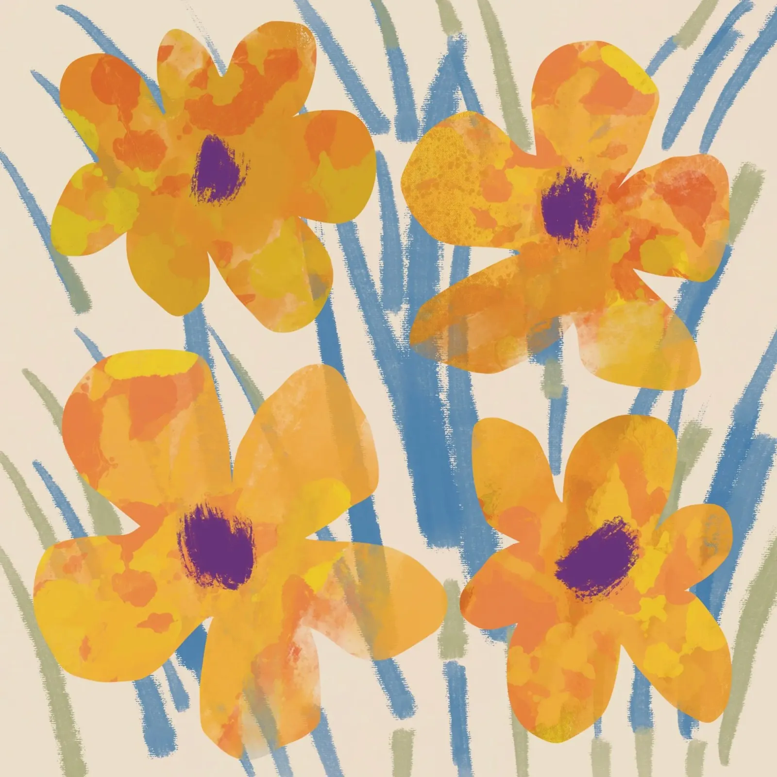 Botanical pattern 04 canvas by Little Dean
