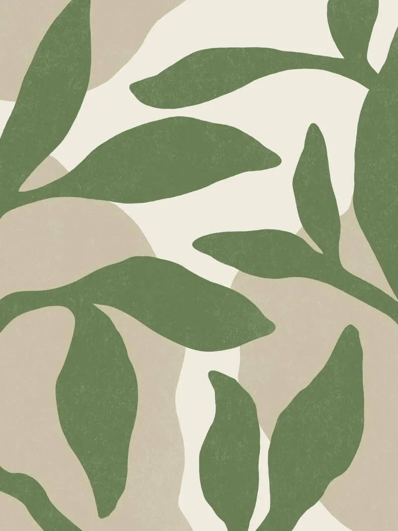 Astratto botanico - Verde poster con telaio in alluminio da MoonlightPrint