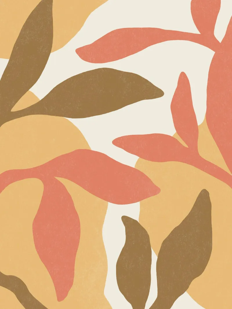 Astratto botanico - Marrone Rosa poster con telaio in plastica da MoonlightPrint