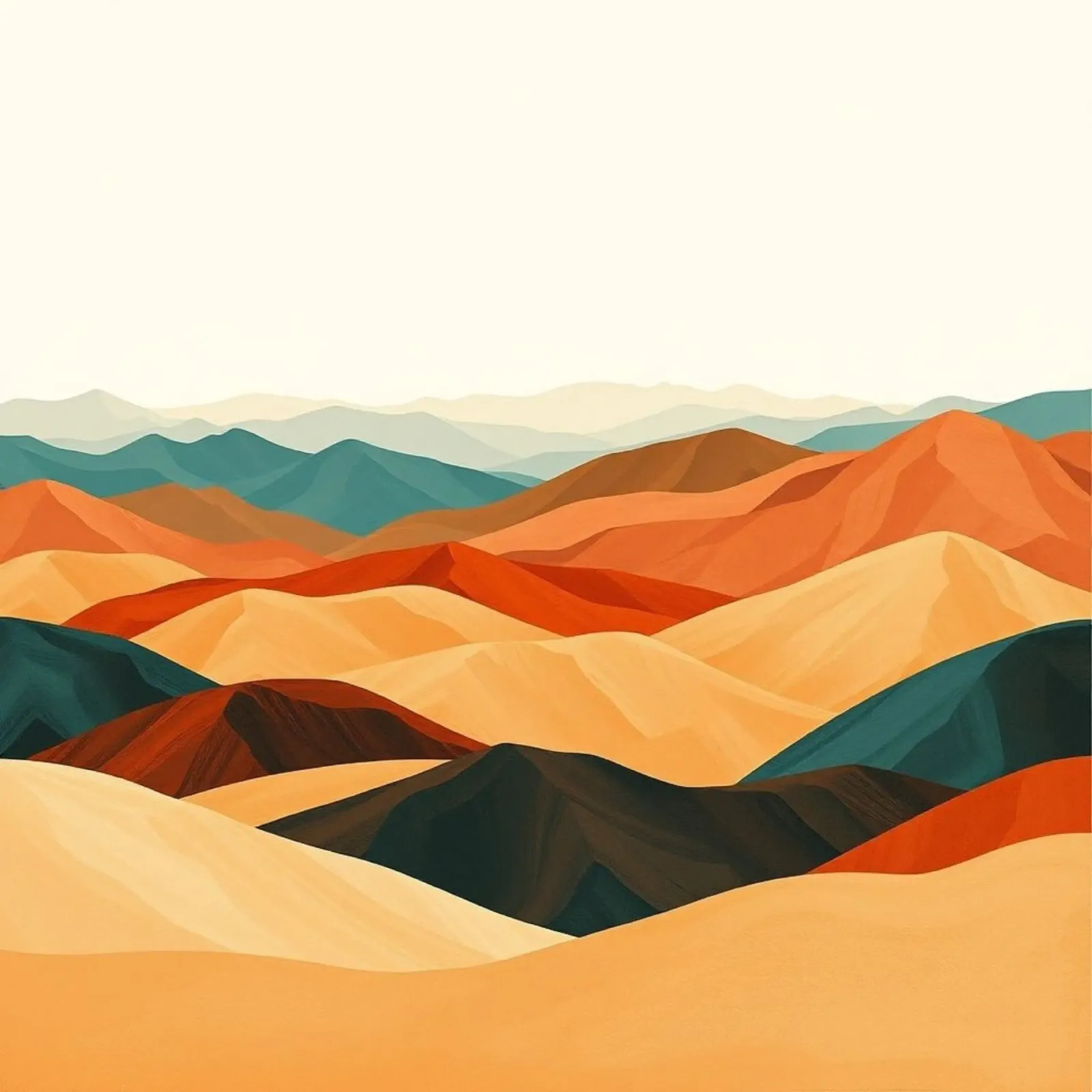 Abstract woestijnlandschap: Levendig zand en verre kleuren canvas met Baklijst van Artistic-shop