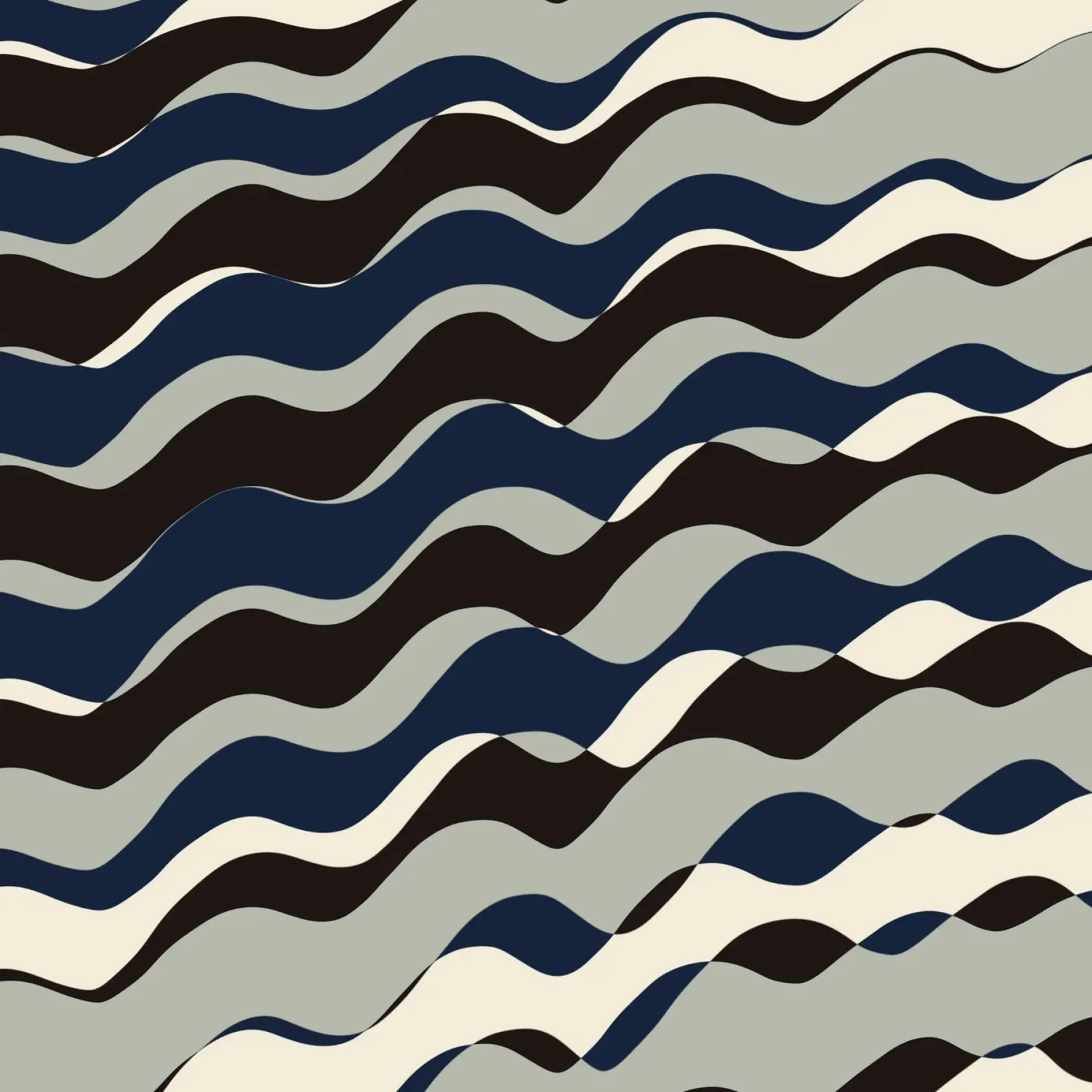 Waves pattern 11 canvas with Floater frame by Little Dean