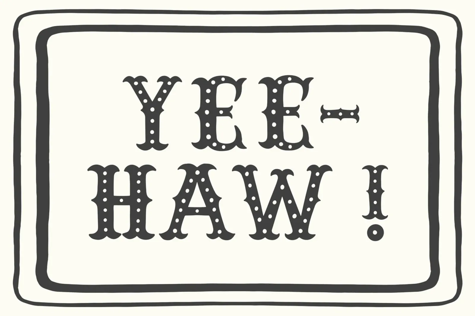 YEE-HAW! – Minimal Western Print poster con telaio in legno da Vivdesign