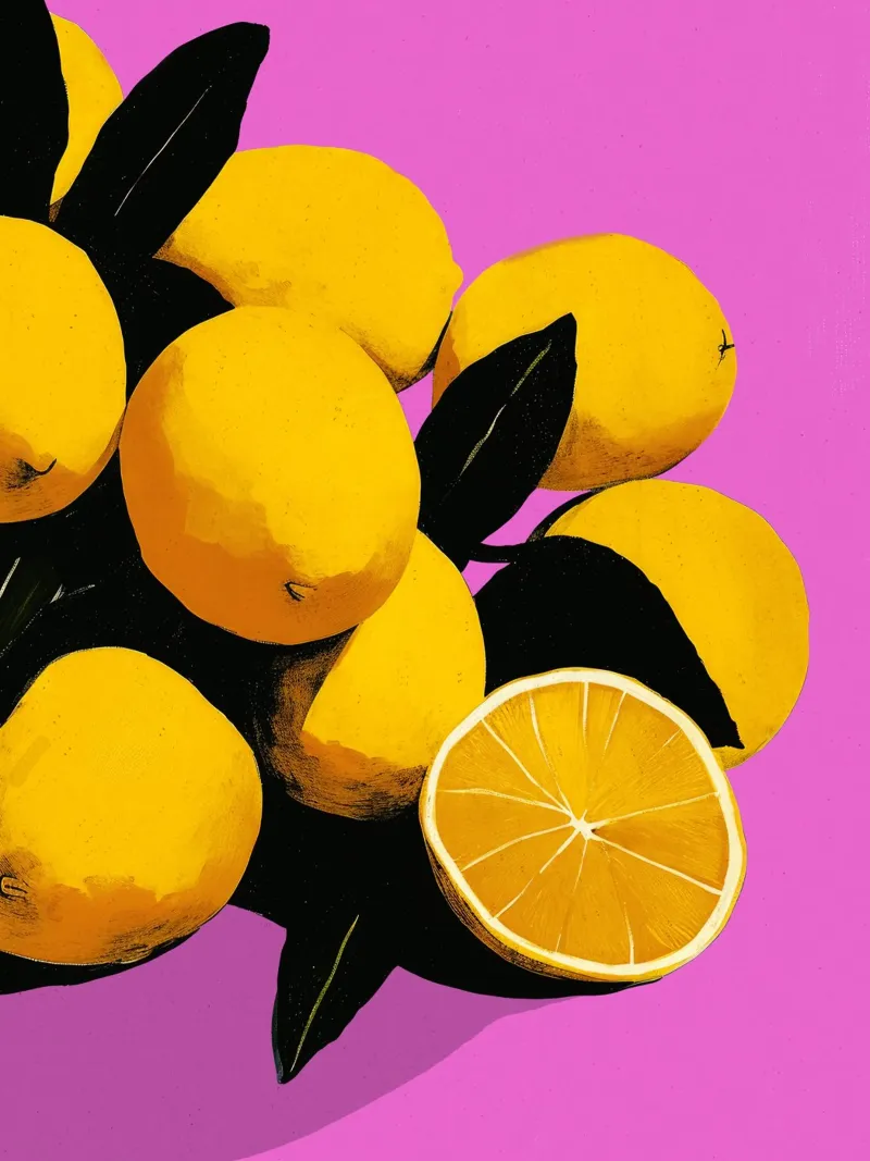 Fresh Lemons (Pink) poster van treechild