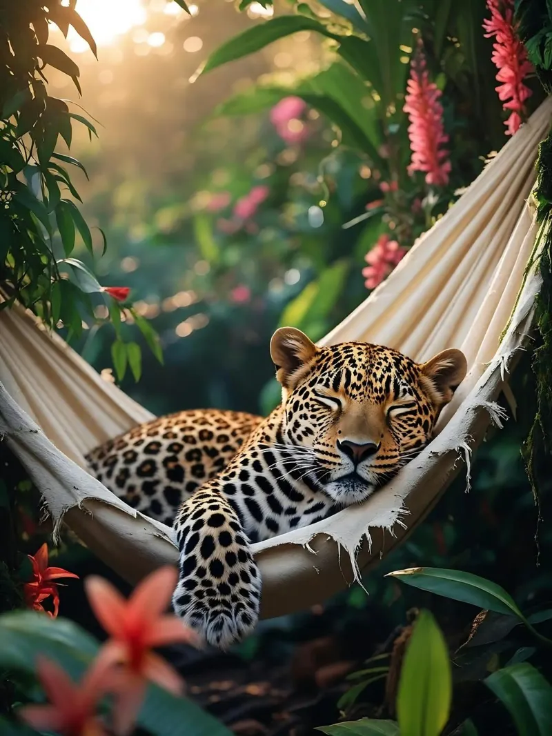 🌿😎 Leopard | Chilling in style (2) canvas by Trinkets NL Design Studio