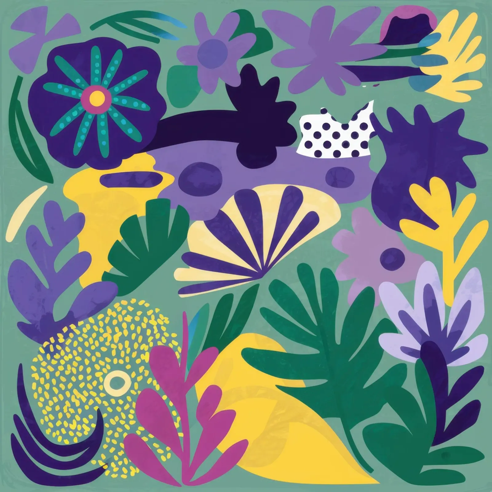 Jungle Haze a pois poster con telaio in alluminio da Scaller Stars