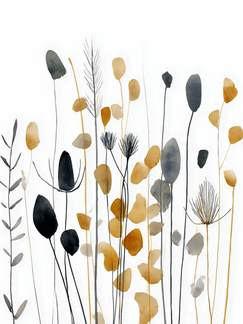 Steli e silenzio poster con telaio in plastica da Sophia Calder Studio