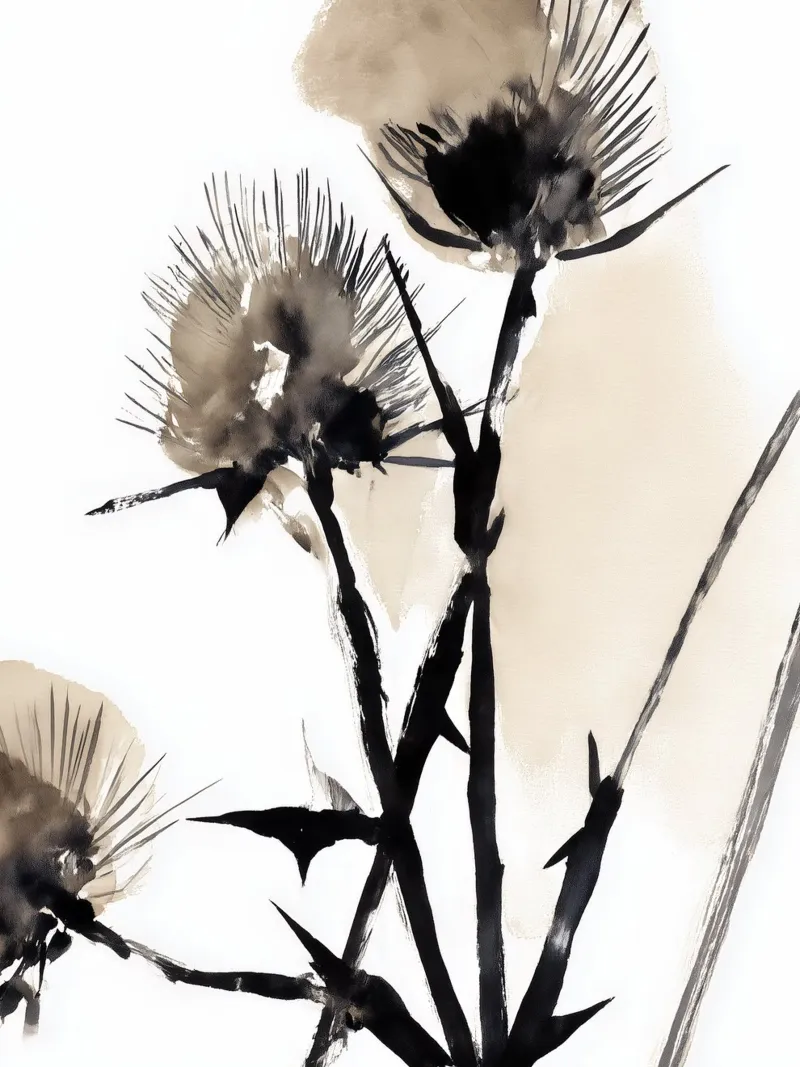 Bordo fiorito poster con telaio in legno da Sophia Calder Studio