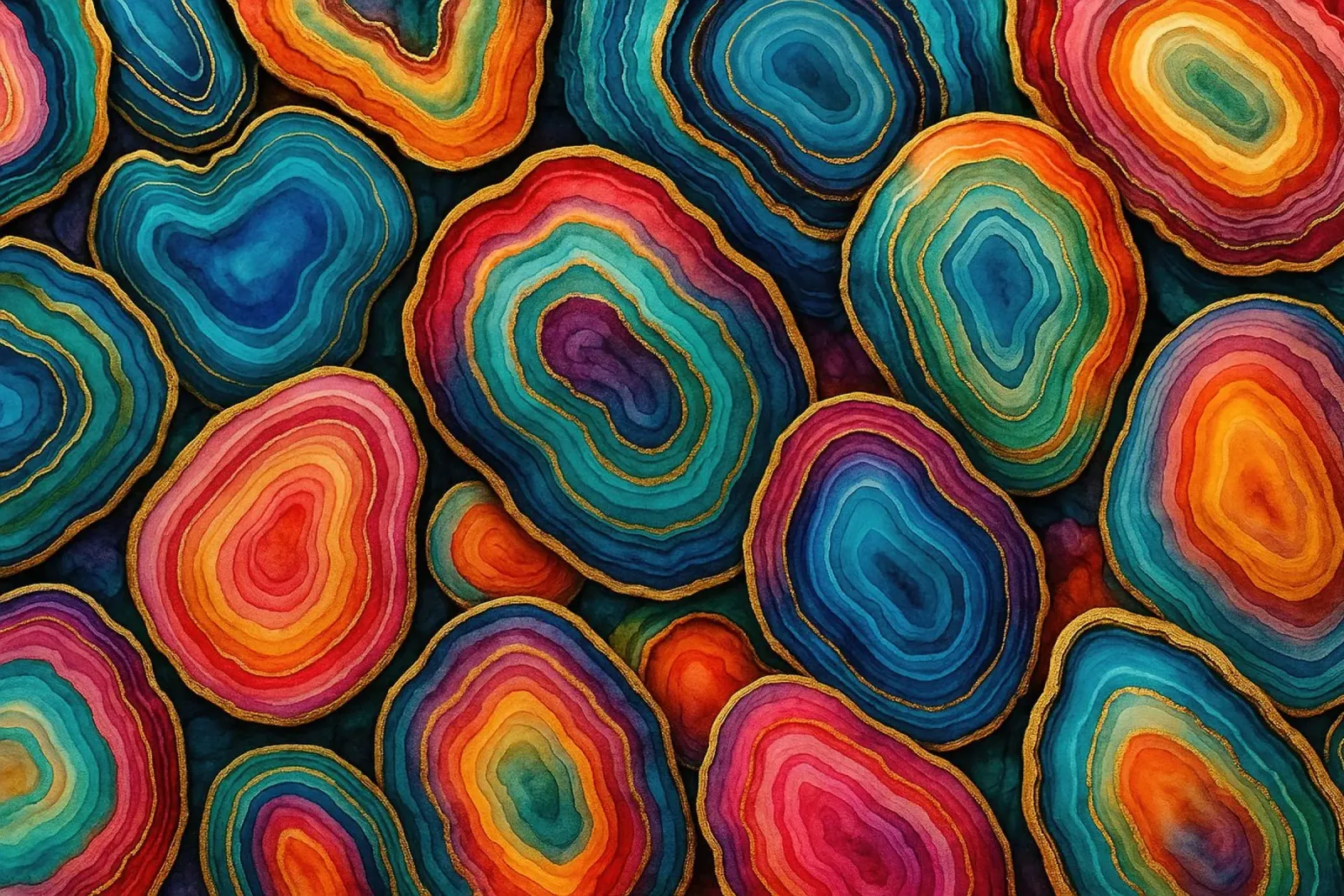 Agate cromatiche tela con Cornice a cassetta da Chromatic Fusion Studio