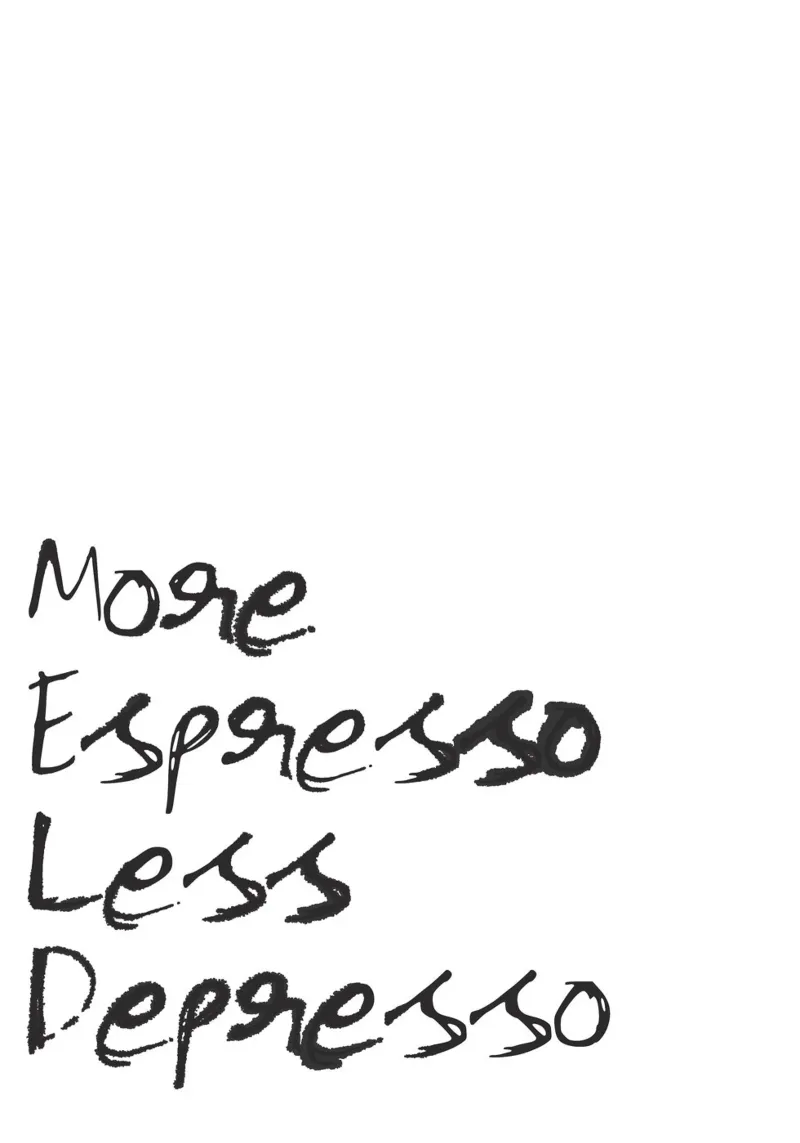 More Espresso, Less Depresso poster con telaio in plastica da Attaboy Dsgn
